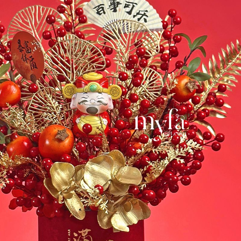 Prosperity Treasure| CNY Artificial Flower Box| Same Day Delivery Taiping