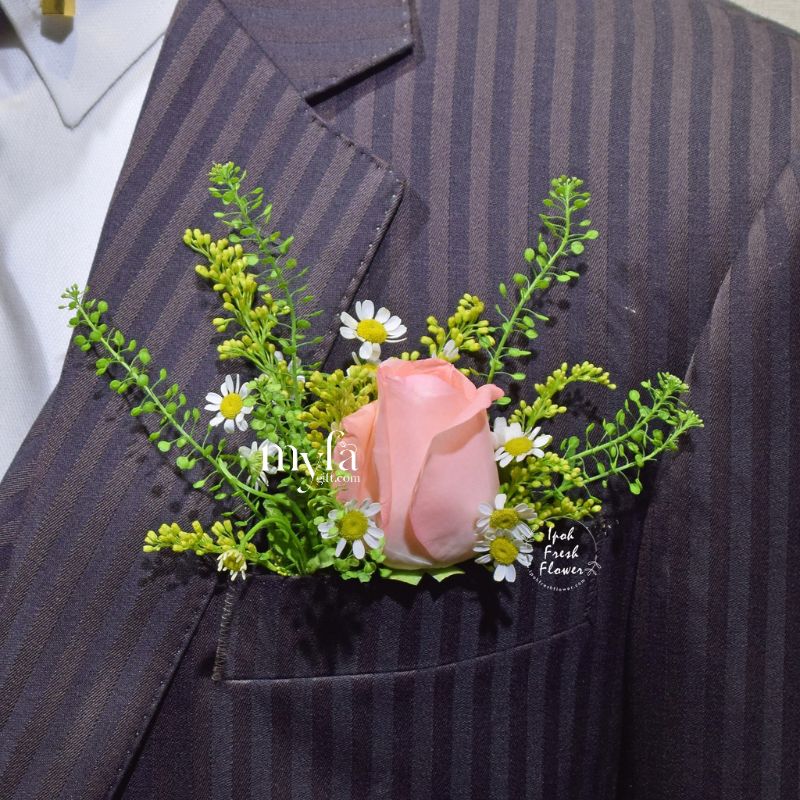 Pink Rose Boutonniere| Flower Bouquet For Wedding & ROM