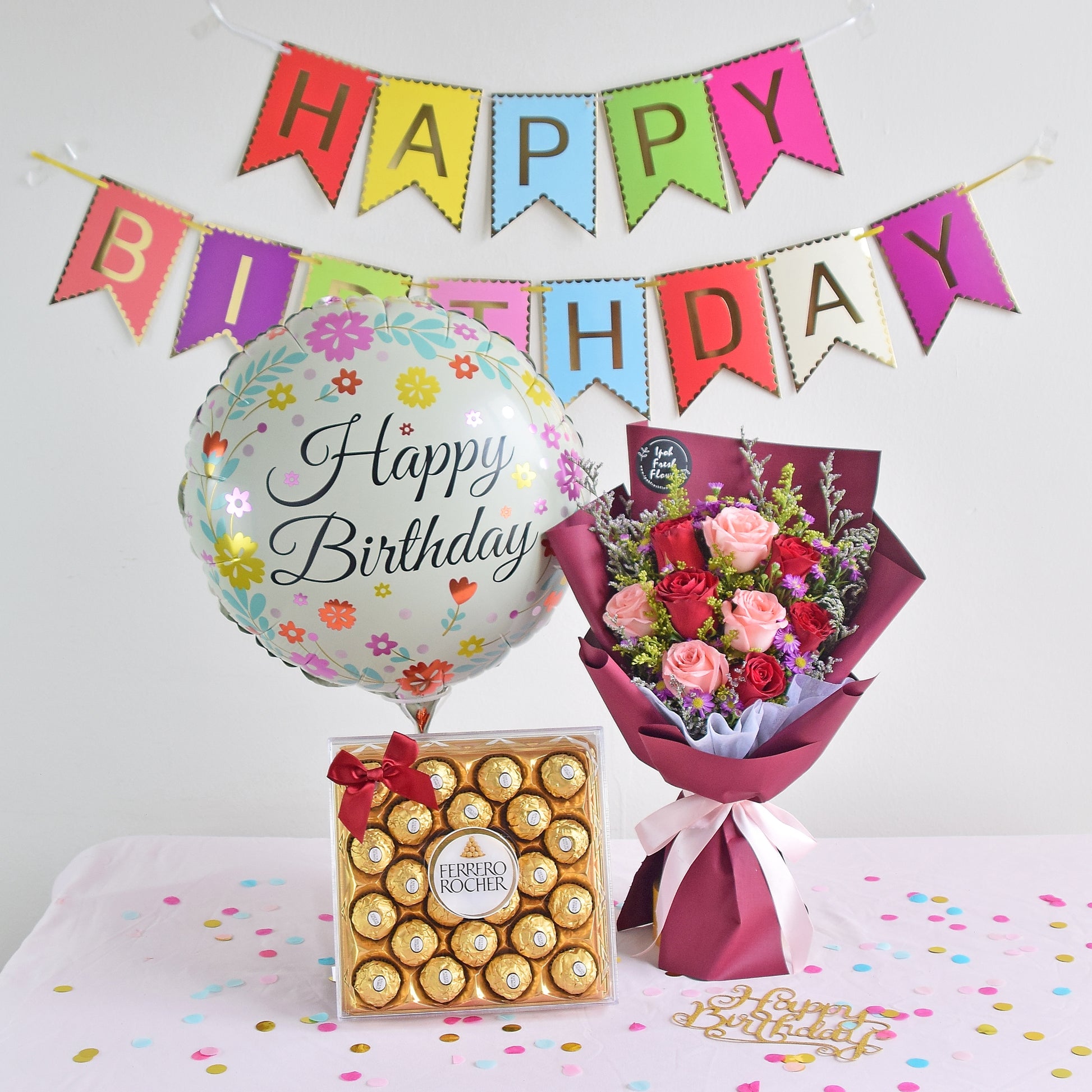 Amelia Birthday Bundle| Flowers, Balloons & Cake| Same Day Delivery