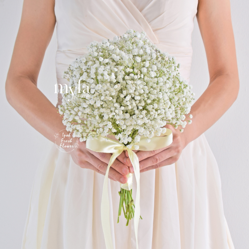 Baby Breath Bridal With Boutonniere| Flower Bouquet For Wedding & ROM