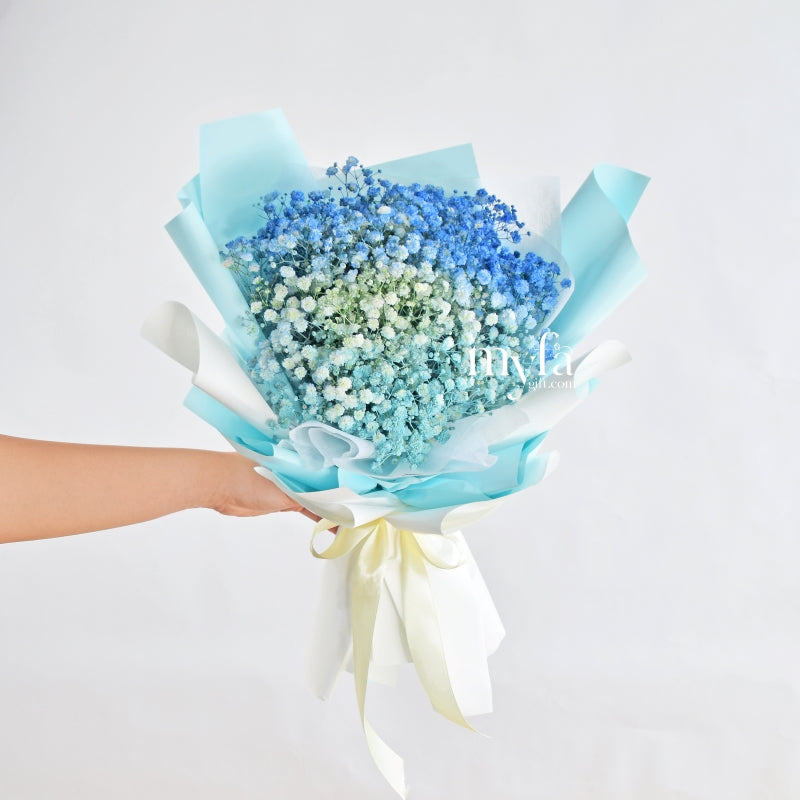 Blue Kisses Baby Breath| Dry Everlasting Bouquet| Same Day Delivery