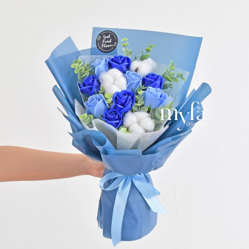 Blue Love| Soap Flower Bouquet & Gift| Same Day Delivery