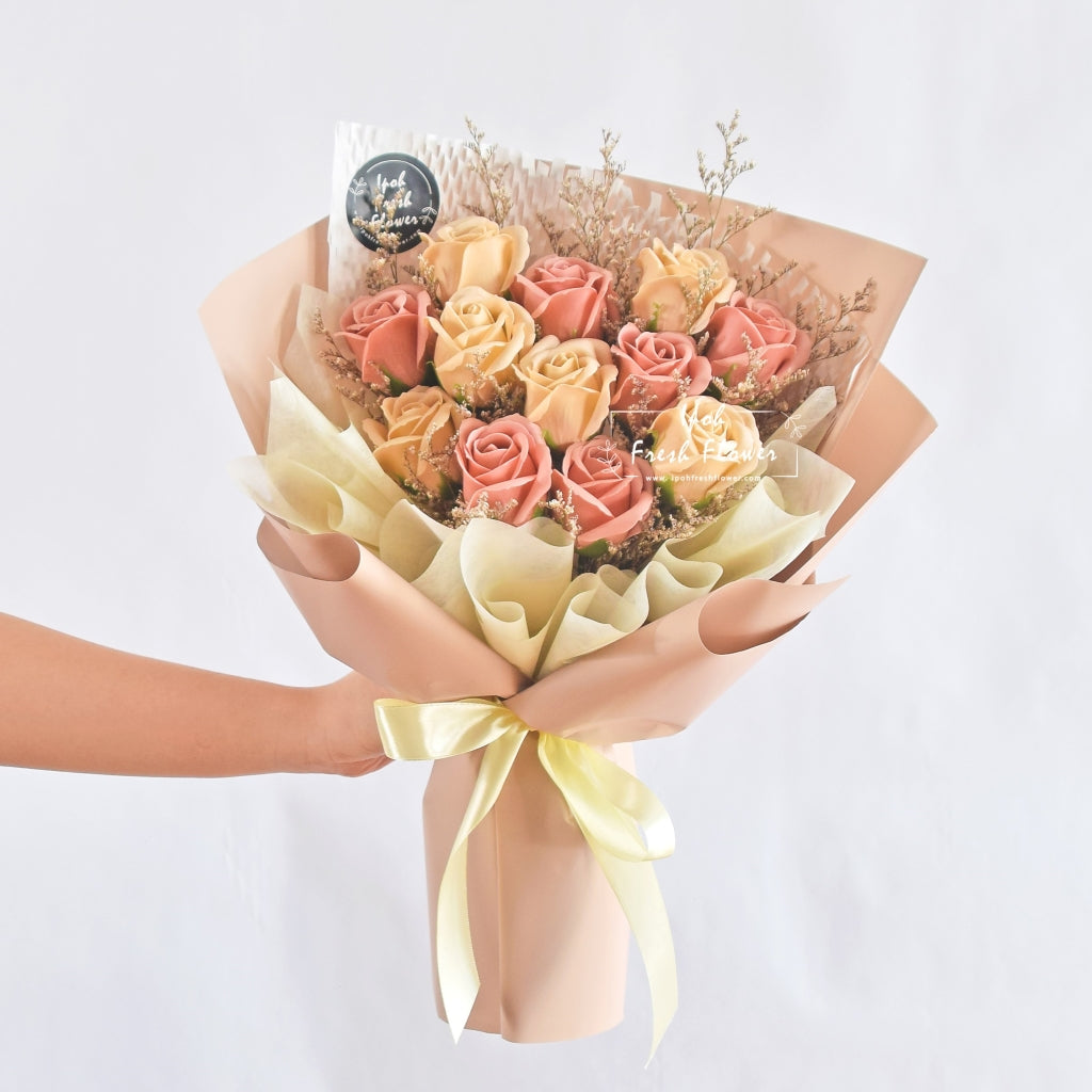 Cappuccino Soap Flower Bouquet & Gift| Same Day Delivery