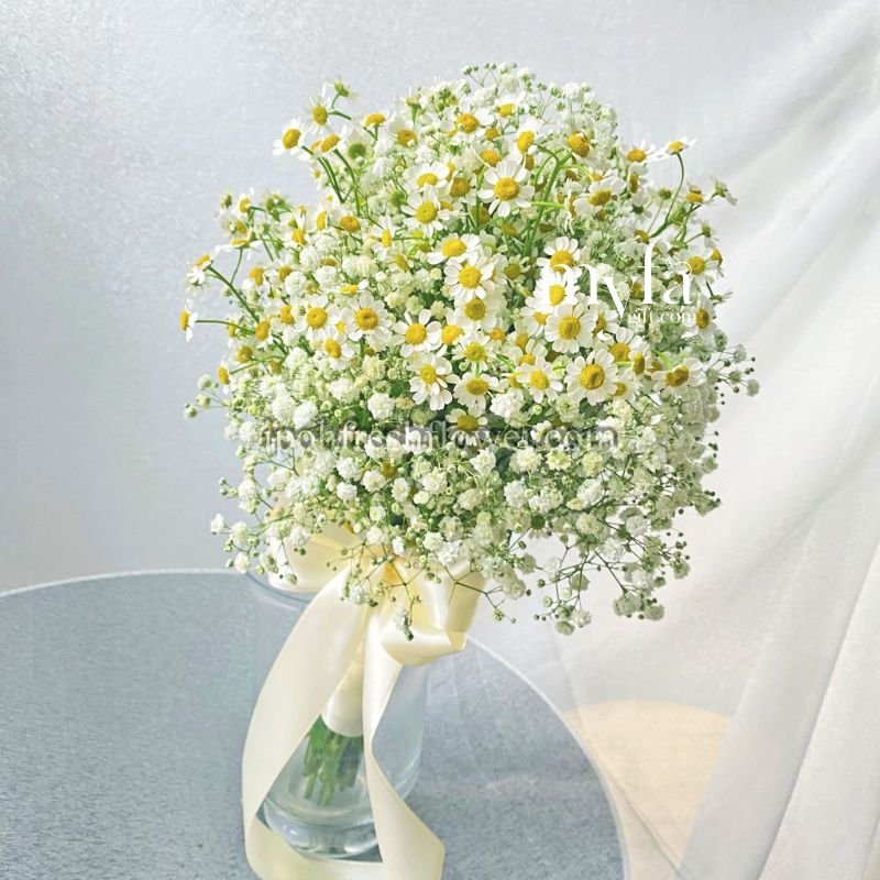 Chamomile Baby Breath Bridal Bouquet| Flower Bouquet For Wedding & ROM