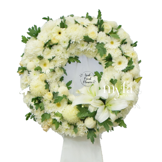 Condolence Flower Circle Stand| Funeral Flower| Same Day Delivery Taiping
