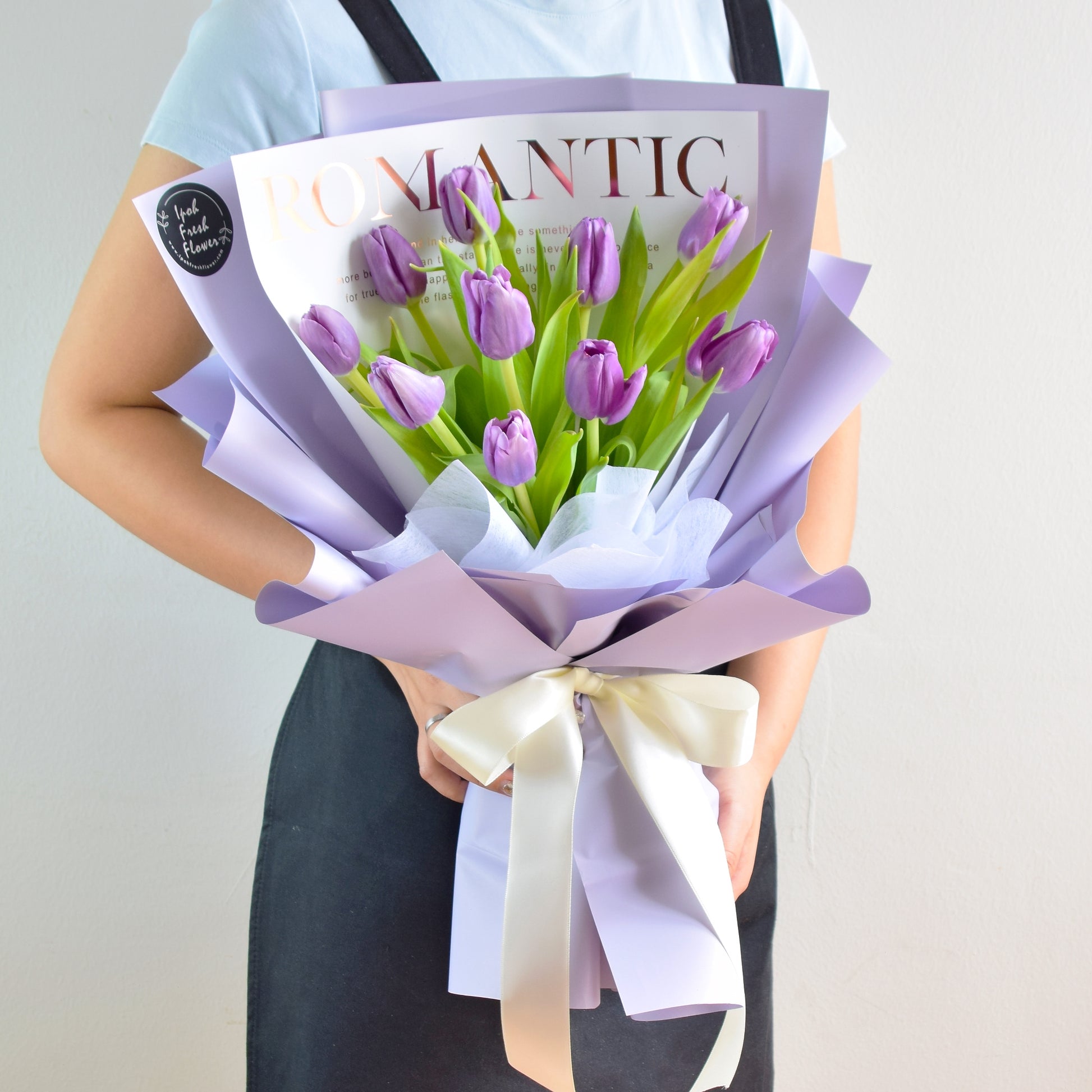 Evolet Purple Tulip Bouquet | Valentine's Fresh Flower Bouquet| Same Day Delivery