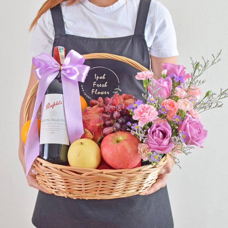 Fruit Valley With Wine | Fresh Fruit Basket| Same Day Delivery