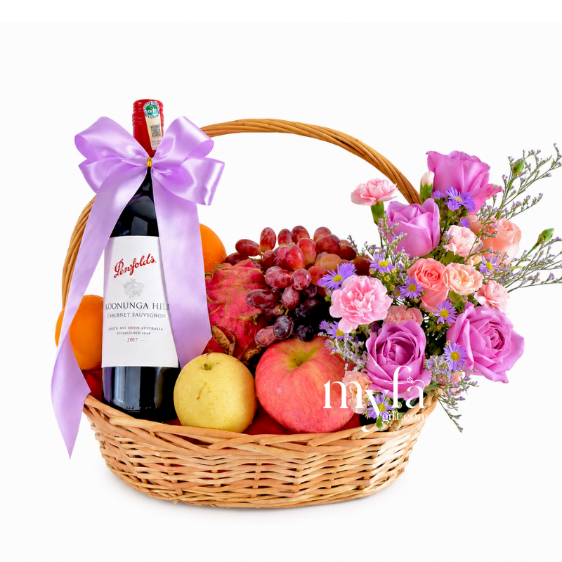Fruit Valley With Wine | Fresh Fruit Basket| Same Day Delivery