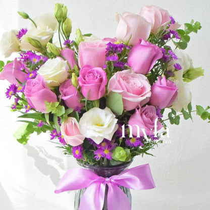Heather Vase Arrangement| Fresh Flower In A Vase| Same Day Delivery