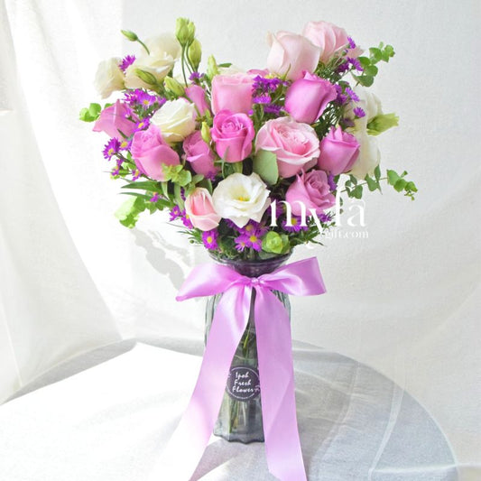 Heather Vase Arrangement| Fresh Flower In A Vase| Same Day Delivery