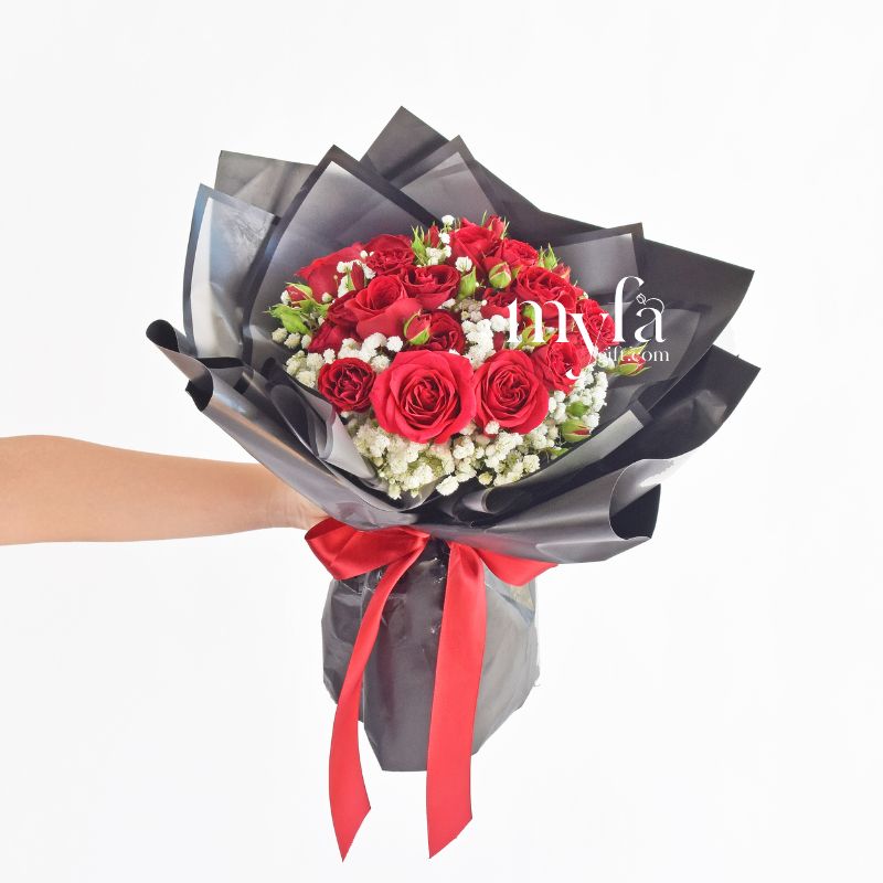 Love's Whisper| Valentine's Fresh Flower Bouquet| Same Day Delivery