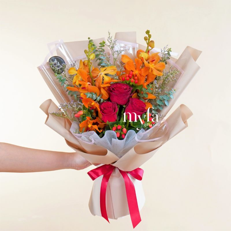 Aisyah| Orchids Fresh Flower Bouquet| Same Day Delivery Taiping