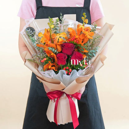 Aisyah| Orchids Fresh Flower Bouquet| Same Day Delivery Taiping