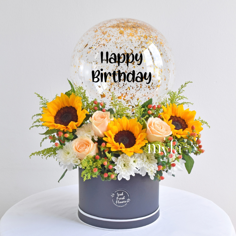 Brittany | Balloon Flower Box | Same day delivery