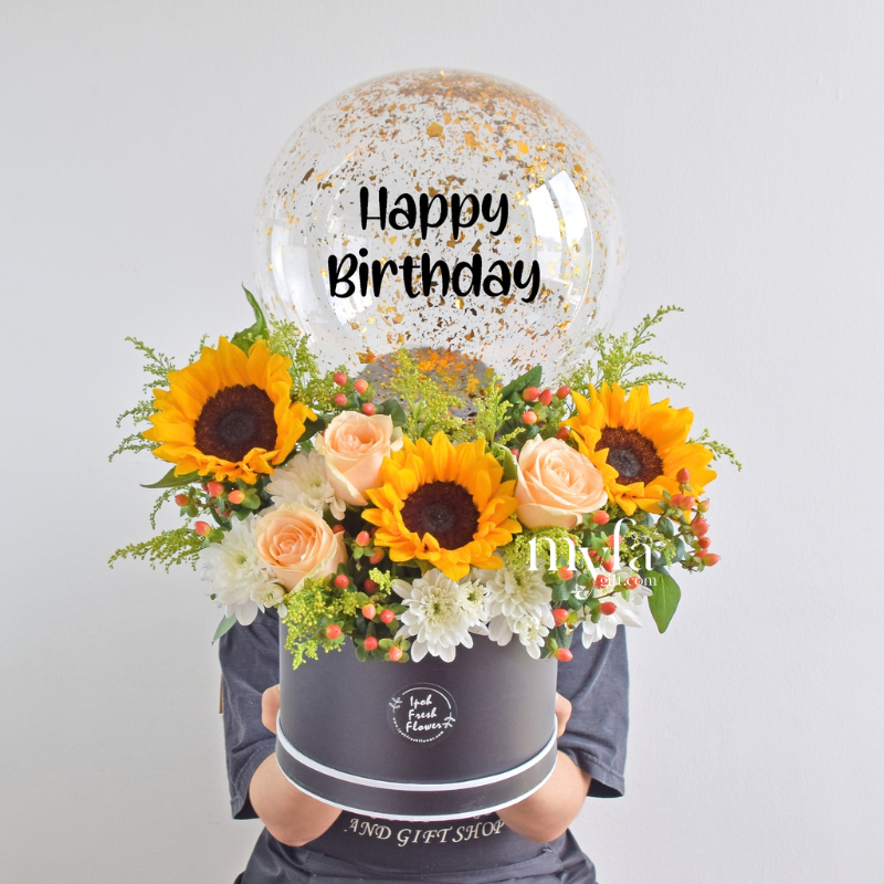 Brittany | Balloon Flower Box | Same day delivery