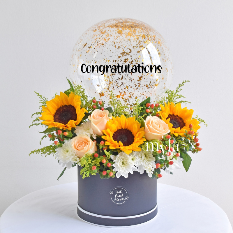 Brittany | Balloon Flower Box | Same day delivery