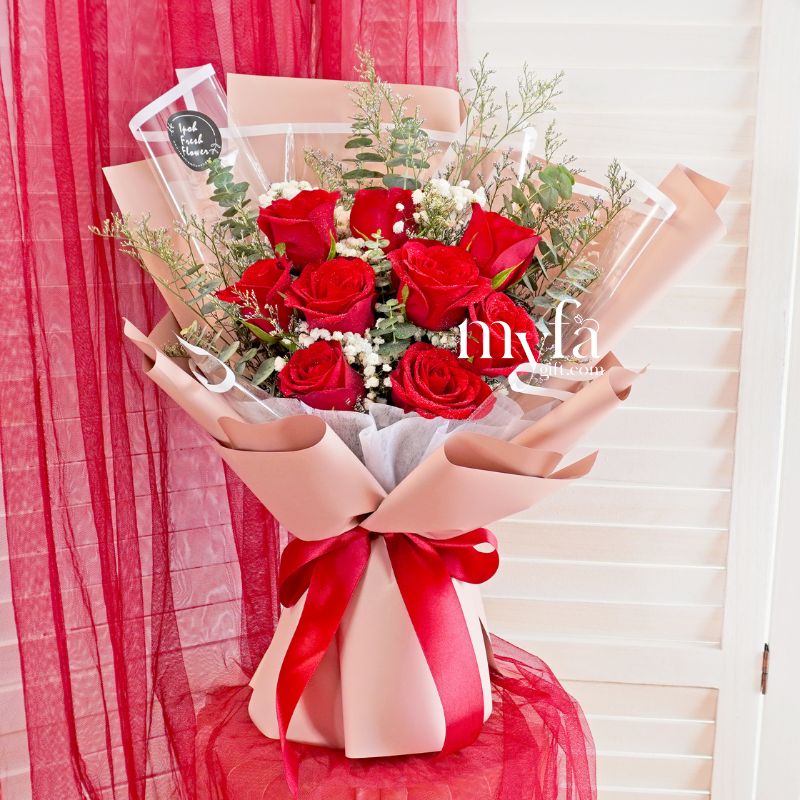Crimson| Roses Bouquet| Fresh Flower Delivery
