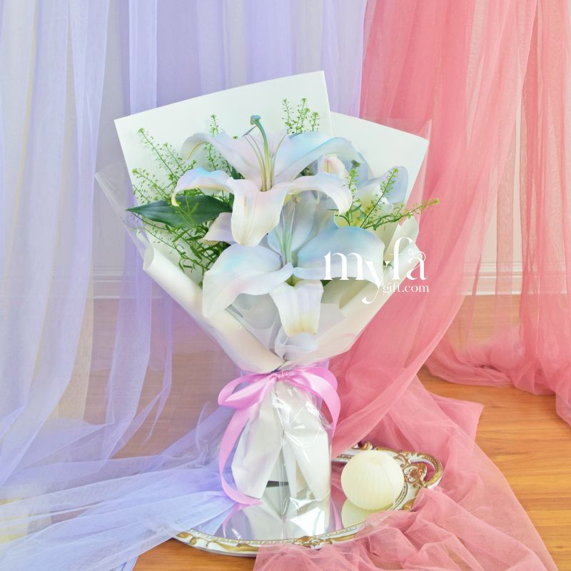 Ezra| Fresh Lilies Bouquet| Same Day Delivery Ipoh Taiping