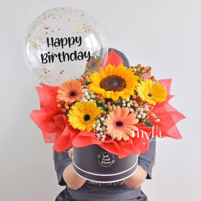 Hudson | Balloon Flower Box | Same day delivery