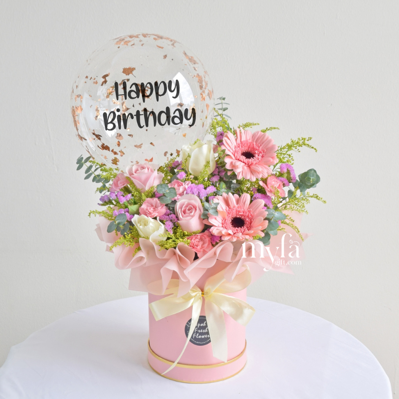 Joelle | Balloon Flower Box | Same day delivery