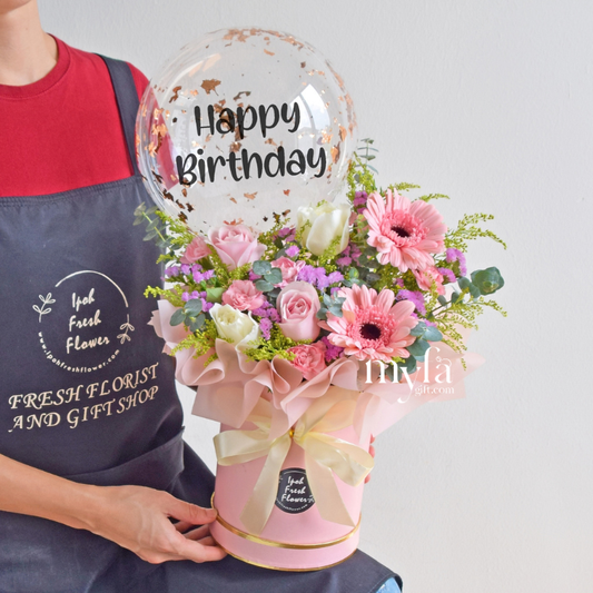 Joelle | Balloon Flower Box | Same day delivery