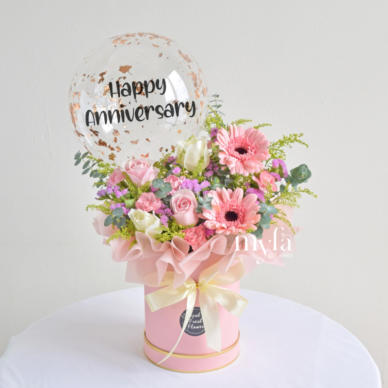 Joelle | Balloon Flower Box | Same day delivery