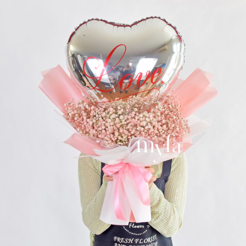 Lovie| Fresh Flower Balloon Bouquet | Same Day Delivery Taiping
