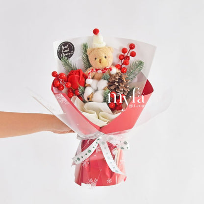Petite Merry (Soap Flower)| Christmas Petite Fresh Flower Bouquet| Same Day Delivery