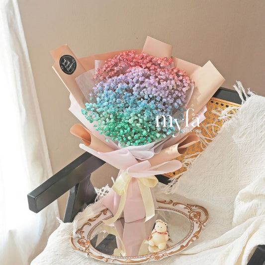 Rainbow Baby Breath| Graduation Bouquet| Graduation Gift Delivery