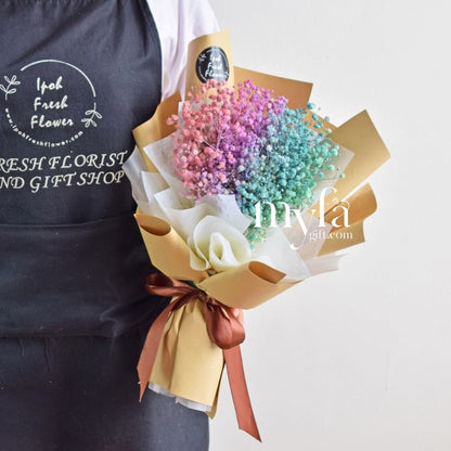 Rainbow Baby Breath| Graduation Bouquet| Graduation Gift Delivery