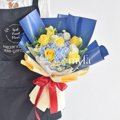 Skovin| Hydrangea Fresh Flower Bouquet| Same Day Delivery Ipoh Taiping