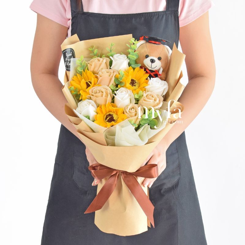 Sunshine Success Soap Flowers | Graduation & Gift | Same Day Delivery