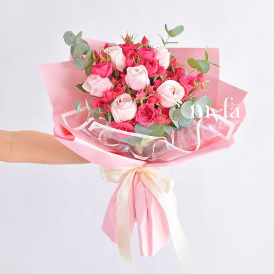 Pink Crush| Valentine's Fresh Flower Bouquet| Same Day Delivery