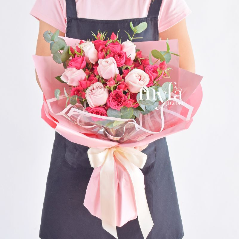 Pink Crush| Valentine's Fresh Flower Bouquet| Same Day Delivery