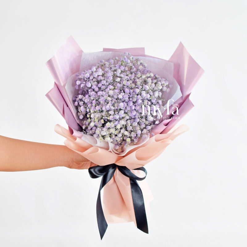 Purple Lilac Baby Breath| Dry Everlasting Bouquet| Same Day Delivery