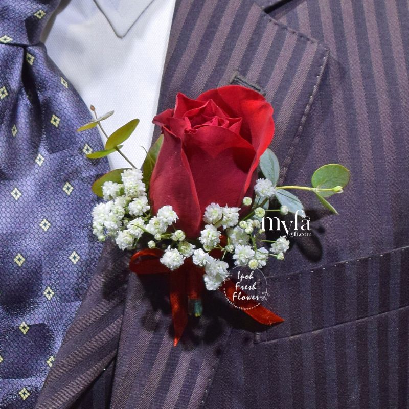 Red Rose Boutonniere| Flower Bouquet For Wedding & ROM